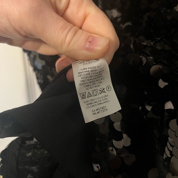 Ann Taylor NWT Black Sequin “T-Shirt” - Picture 3 of 4